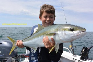 12 y/o Louis with his impressive Kingfish from Pittwater.