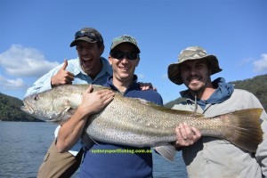 One of the best Mulloway bites i've experienced with clients with three over the meter mark this one the best @ 125cm, released!