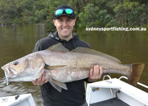 Lindsay's first ever Mulloway on a lure! This fish measured 118cm and was caught on a Prolure 105mm fish tail soft plastic in pearl sardine. It was successfully released.